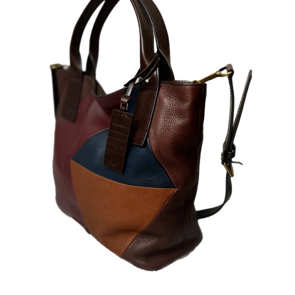 Fossil Women Emerson Satchel Dark Patchwork. NWOT - Picture 2 of 7